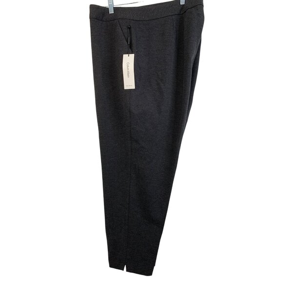 Calvin Klein Womens Charcoal Gray Dress Pants Size 22W Knit Crop Tweed NWT 8052 - Picture 2 of 10
